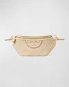Tory Burch Fleming Convertible Leather Belt Bag In New Cream