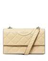 Tory Burch Fleming Small Convertible Leather Shoulder Bag In Vanilla