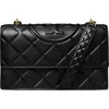 Tory Burch Small Fleming Diamond Quilted Leather Convertible Shoulder Bag In Black