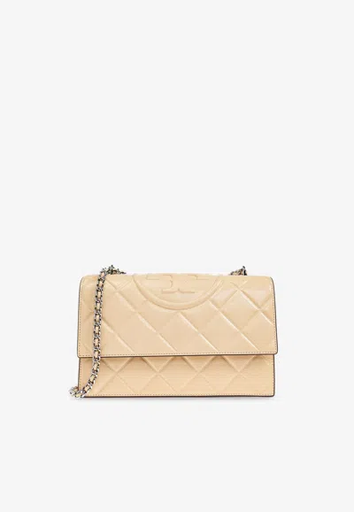 Tory Burch Fleming Convertible Shoulder Bag In Sand