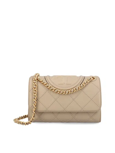 Tory Burch Fleming Convertible Small Shoulder Bag In Neutral