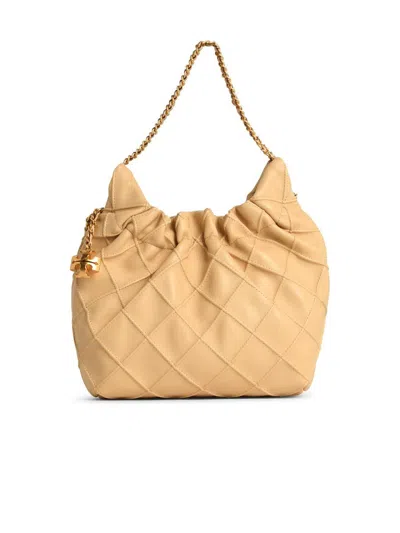 Tory Burch 'fleming' Cream Leather Bag In Beige