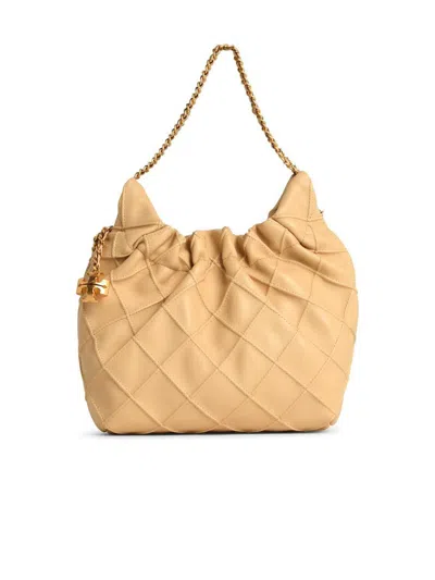 Tory Burch 'fleming' Cream Leather Bag In Beige