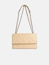 Tory Burch 'fleming' Cream Leather Crossbody Bag