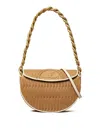 Tory Burch Mini Fleming Crescent Bag In Beige