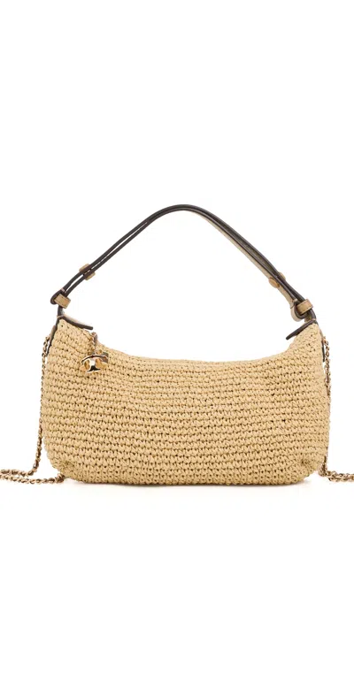 Tory Burch Fleming Crochet Pochette Natural In Brown