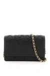 Tory Burch Fleming Leather Wallet On Chain In Black