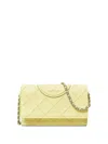 Tory Burch Leather Crossbody Bag In Pastel Yellow In Yellow