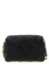 Tory Burch Fleming Black Diamond Quilted Shoulder Bag With Chain-link Shoulder Strap In Leather Woman