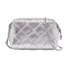 Tory Burch Fleming Soft Metallic Crossbody Bag In Silver