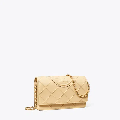 Tory Burch Quilted Beige Lambskin Shoulder Bag With Chain Strap In Neutrals
