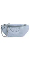 Tory Burch Fleming Denim Belt Bag Denim In Denim