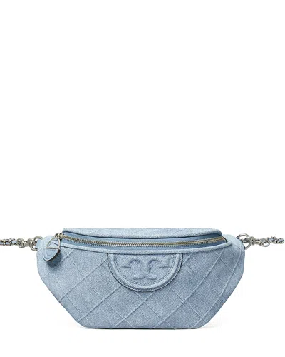 Tory Burch Fleming Denim Look Suede Belt Bag