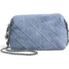 Tory Burch Fleming Denim Suede Crossbody Bag
