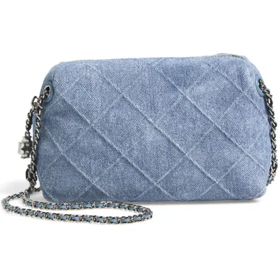Tory Burch Fleming Denim Suede Crossbody Bag