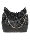 Tory Burch Quilted Shoulder Bag Chain Strap Design In Black