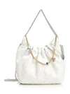 Tory Burch Mini Fleming Soft Distressed Drawstring Bag In White