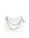 Tory Burch Mini Fleming Soft Distressed Drawstring Bag In White