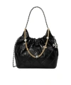 Tory Burch Fleming Distressed Mini Hobo Bag Shoulder Bags Black In Black