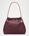 Tory Burch Fleming Soft Quilted Leather Hobo Bag In Albarossa