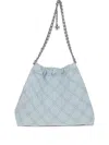 Tory Burch Fleming Drawstring Shoulder Bag In Blue