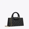 Tory Burch Quilted Rectangular Cross-body Bag With Top Handle In Black