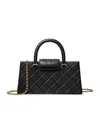 Tory Burch Quilted Rectangular Cross-body Bag With Top Handle In Black