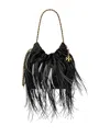 Tory Burch Mini Fleming Feather Drawstring Bag In Black
