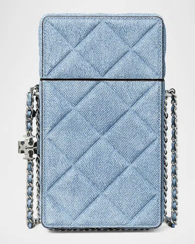 Tory Burch Fleming Flap Denim Phone Crossbody Bag
