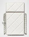 Tory Burch Fleming Flap Leather Phone Crossbody Bag In Blanc