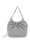 Tory Burch 'fleming' Grey Shoulder Bag With Chain-link Shoulder Strap And Double T Motif