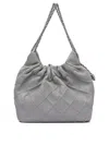 Tory Burch 'fleming' Grey Shoulder Bag With Chain-link Shoulder Strap And Double T Motif