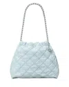 Tory Burch Fleming Soft Denim Hobo Bag In Blue