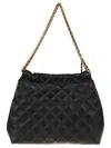 Tory Burch Quilted Black Lamb Leather Shoulder Bag In Black