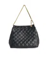 Tory Burch 'fleming Hobo' Black Lear Bag In Black