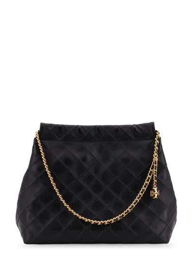 Tory Burch Fleming Hobo Leather Bag In Black