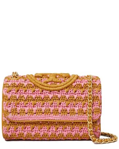Tory Burch Fleming Lamb Leather Convertible Bag In Pink
