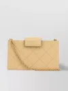 Tory Burch Fleming Lamb Leather Crossbody Bag In Neutral