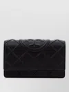 Tory Burch Fleming Lamb Leather Wallet In Black