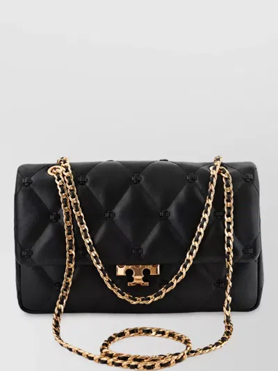 Tory Burch Fleming Lambskin Quilted Clutch Bag In Black