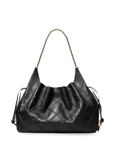 Tory Burch Fleming Large Leather Tote In Black