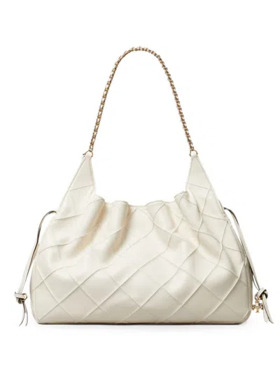 Tory Burch Fleming Large Leather Tote In White