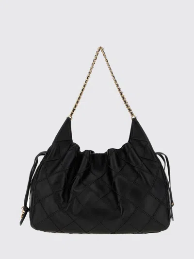 Tory Burch Fleming Large Quilted Recycled Polyester Shoulder Bag In Black