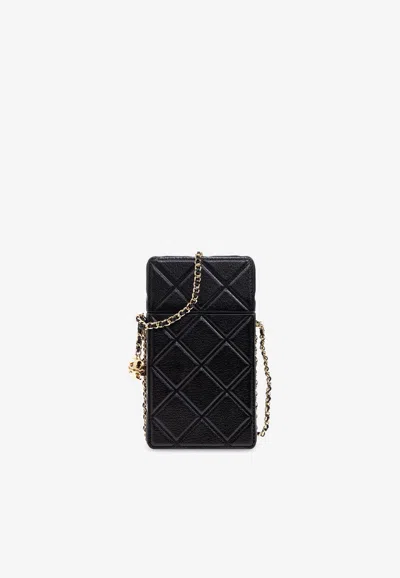 Tory Burch Fleming Leather Chain Phone Holder