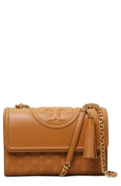 Tory Burch Fleming Leather Convertible Shoulder Bag In Kobicha