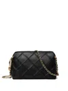Tory Burch Fleming Small Quilted Leather Crossbody Bag Color Black