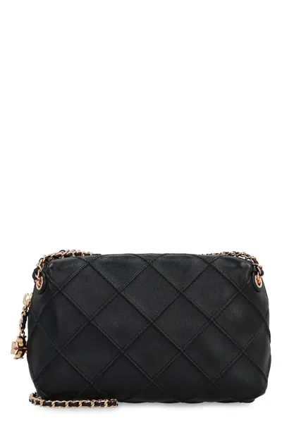 Tory Burch Fleming Leather Crossbody Bag In Black