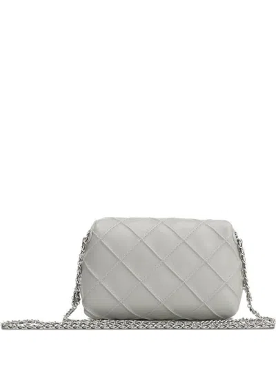 Tory Burch Fleming Leather Crossbody Bag In Gray