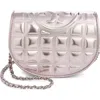 Tory Burch Fleming Leather Crossbody Bag In Sparkle Pink