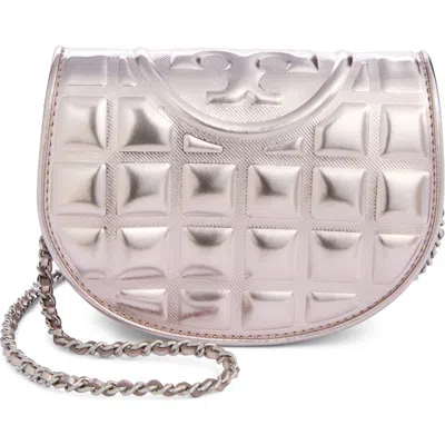 Tory Burch Fleming Leather Crossbody Bag In Sparkle Pink
